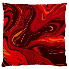 Red Vivid Marble Pattern Large Cushion Case (one Side) by goljakoff