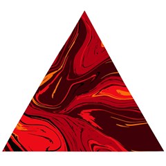 Red Vivid Marble Pattern Wooden Puzzle Triangle by goljakoff