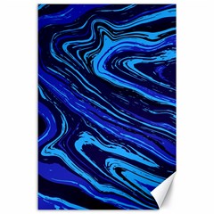 Blue Vivid Marble Pattern 16 Canvas 24  X 36  by goljakoff