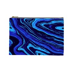 Blue Vivid Marble Pattern 16 Cosmetic Bag (large) by goljakoff