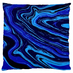 Blue Vivid Marble Pattern 16 Large Cushion Case (one Side) by goljakoff