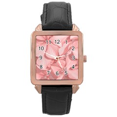 Coral Colored Hortensias Floral Photo Rose Gold Leather Watch  by dflcprintsclothing