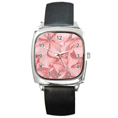 Coral Colored Hortensias Floral Photo Square Metal Watch by dflcprintsclothing
