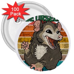 Possum - Be Urself 3  Buttons (100 Pack)  by Valentinaart