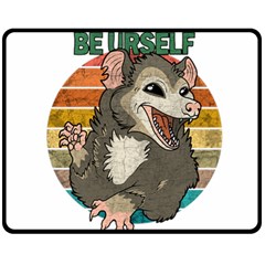 Possum - Be Urself Double Sided Fleece Blanket (medium)  by Valentinaart