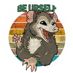 Possum - Be Urself Wooden Puzzle Round by Valentinaart