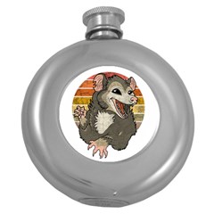 Possum  Round Hip Flask (5 Oz) by Valentinaart