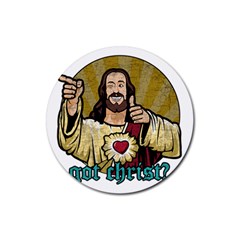 Buddy Christ Rubber Coaster (round)  by Valentinaart