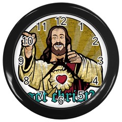 Buddy Christ Wall Clock (black) by Valentinaart