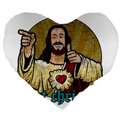 Buddy Christ Large 19  Premium Heart Shape Cushions by Valentinaart