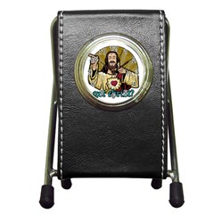 Buddy Christ Pen Holder Desk Clock by Valentinaart