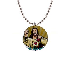 Buddy Christ 1  Button Necklace by Valentinaart