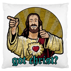 Buddy Christ Large Flano Cushion Case (one Side) by Valentinaart
