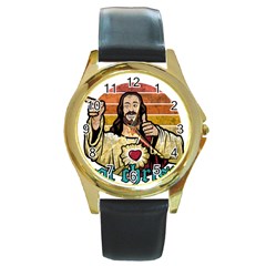 Got Christ? Round Gold Metal Watch by Valentinaart