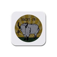 Chinese New Year ¨C Year of the Ox Rubber Square Coaster (4 pack) 