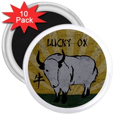 Chinese New Year ¨c Year Of The Ox 3  Magnets (10 Pack) 