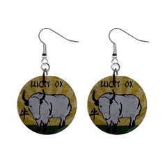 Chinese New Year ¨c Year Of The Ox Mini Button Earrings by Valentinaart