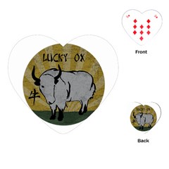Chinese New Year ¨c Year Of The Ox Playing Cards Single Design (heart) by Valentinaart
