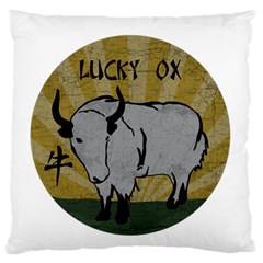 Chinese New Year ¨c Year Of The Ox Large Flano Cushion Case (two Sides) by Valentinaart