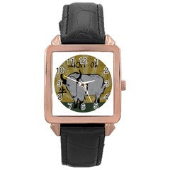 Chinese New Year ¨c Year Of The Ox Rose Gold Leather Watch  by Valentinaart