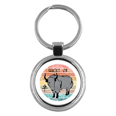 Chinese New Year ¨c Year Of The Ox Key Chain (round) by Valentinaart