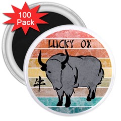 Chinese New Year ¨c Year Of The Ox 3  Magnets (100 Pack) by Valentinaart