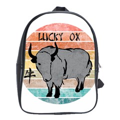 Chinese New Year ¨c Year Of The Ox School Bag (large) by Valentinaart