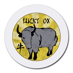 Chinese New Year ¨c Year Of The Ox Round Mousepads by Valentinaart