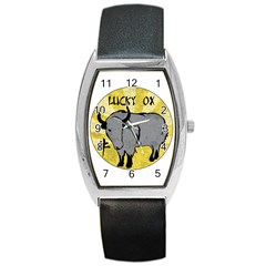 Chinese New Year ¨c Year Of The Ox Barrel Style Metal Watch by Valentinaart