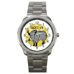 Chinese New Year ¨c Year Of The Ox Sport Metal Watch by Valentinaart