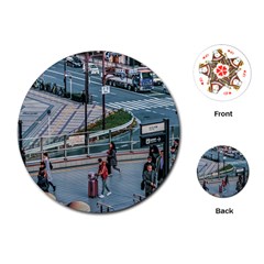 Crowded Urban Scene, Osaka Japan Playing Cards Single Design (round) by dflcprintsclothing