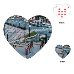 Crowded Urban Scene, Osaka Japan Playing Cards Single Design (heart) by dflcprintsclothing