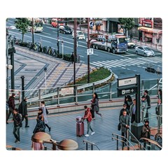 Crowded Urban Scene, Osaka Japan Double Sided Flano Blanket (small)  by dflcprintsclothing