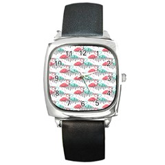 Music Flamingo Square Metal Watch