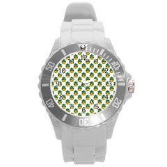 Holiday Pineapple Round Plastic Sport Watch (l) by Sparkle