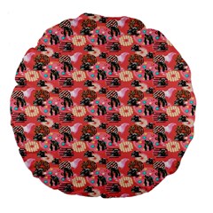 Sweet Donuts Large 18  Premium Flano Round Cushions by Sparkle