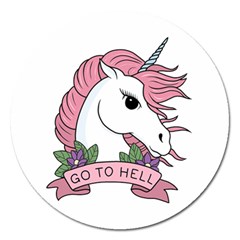 Go To Hell Magnet 5  (round) by Valentinaart