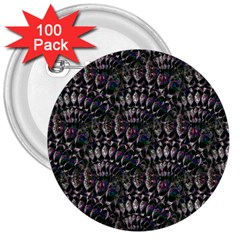 Stone Deco  3  Buttons (100 pack) 