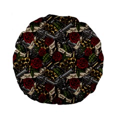 Hustle Hard Dragonfly Pattern Standard 15  Premium Flano Round Cushions by designsbymallika