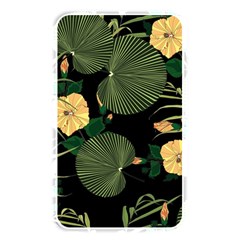 Tropical vintage yellow hibiscus floral green leaves seamless pattern black background. Memory Card Reader (Rectangular)