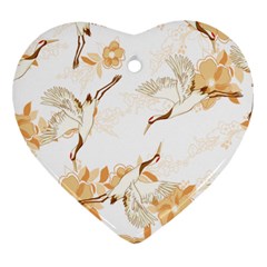 Birds And Flowers  Heart Ornament (two Sides) by Sobalvarro
