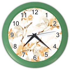 Birds And Flowers  Color Wall Clock by Sobalvarro