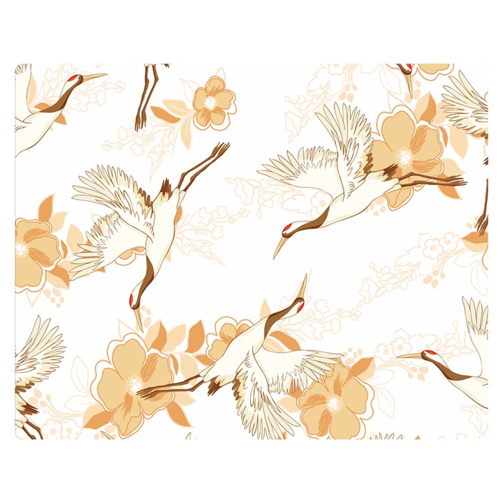 Birds and flowers  Double Sided Flano Blanket (Medium) 