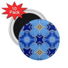 Blue Ornate 2 25  Magnets (10 Pack)  by Dazzleway