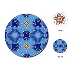 Blue Ornate Playing Cards Single Design (round) by Dazzleway