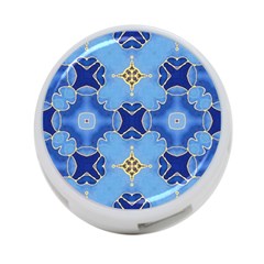 Blue Ornate 4-port Usb Hub (two Sides) by Dazzleway