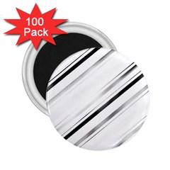 High Contrast Minimalist Black And White Modern Abstract Linear Geometric Style Design 2 25  Magnets (100 Pack) 