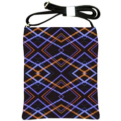 Intersecting Diamonds Motif Print Pattern Shoulder Sling Bag by dflcprintsclothing