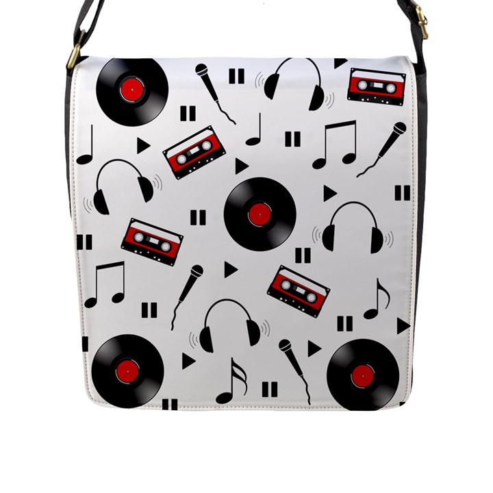 Music life Flap Closure Messenger Bag (L)