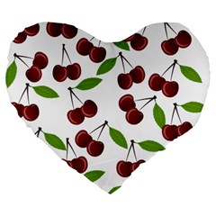 Fruit Life Large 19  Premium Flano Heart Shape Cushions